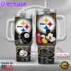 NFL Pittsburgh Steelers Mickey Mouse Custom Stanley Quencher 40oz Stainless Steel Tumbler With Handle