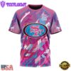 NFL San Francisco 49ers Football Team Breast Cancer 3D T-Shirt