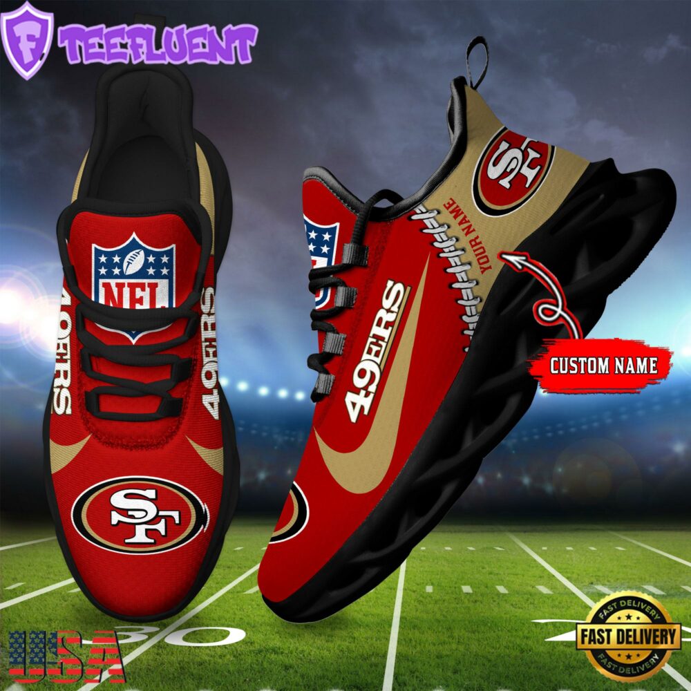 NFL San Francisco 49ers Football Team Design Max Soul Shoes, Football New Sneaker Shoes