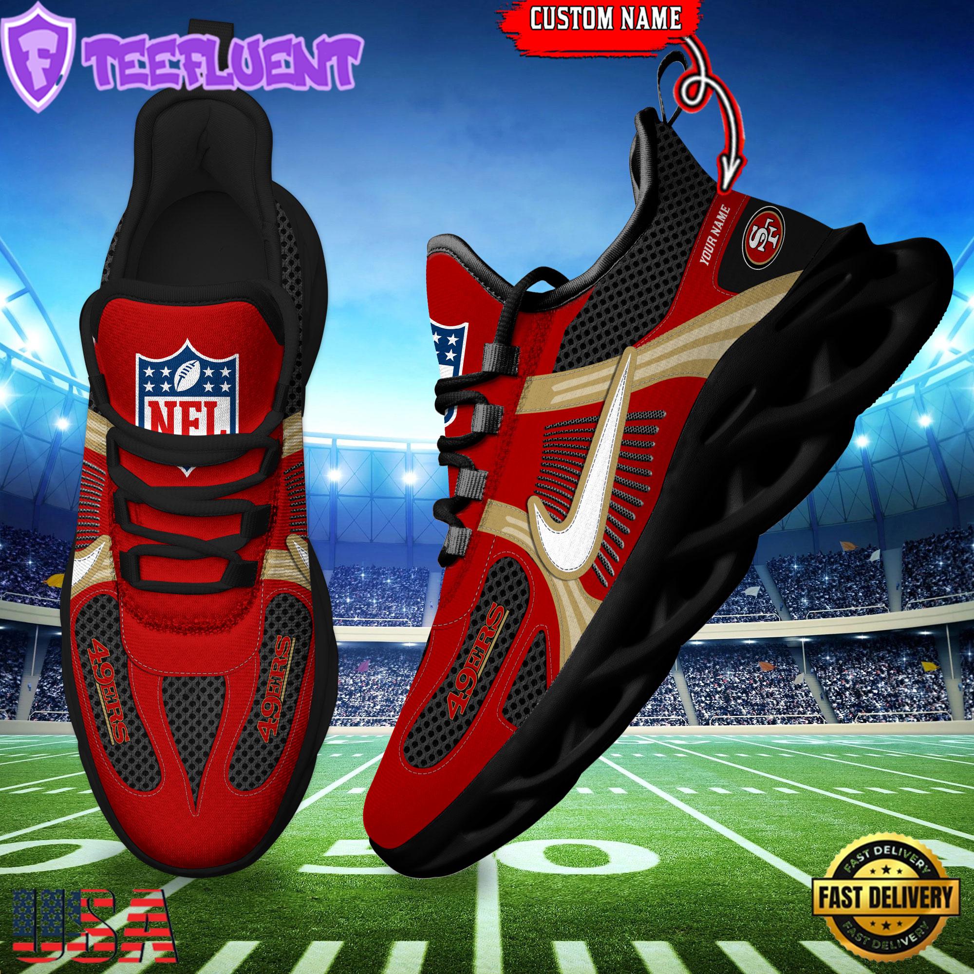 NFL San Francisco 49ers Logo Football Team New Season Max Soul Shoes Running Sneakers For Mens Womens NFL San Francisco 49ers Logo Football Team New Season Max Soul Shoes Running Sneakers For Mens Womens