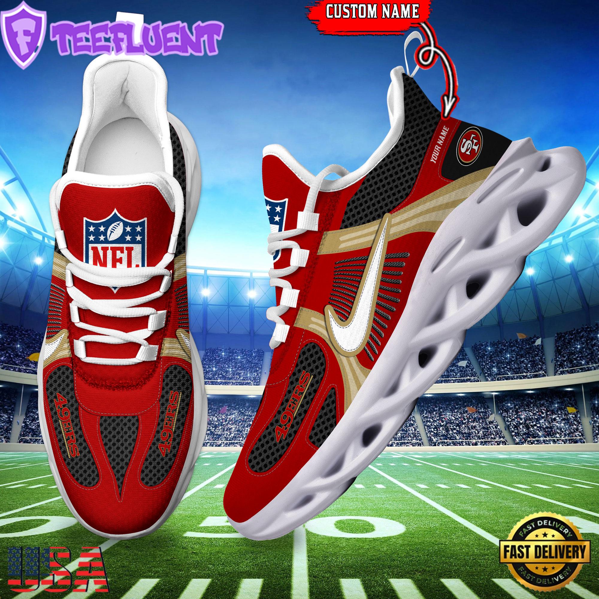 NFL San Francisco 49ers Logo Football Team New Season Max Soul Shoes Running Sneakers For Mens Womens NFL San Francisco 49ers Logo Football Team New Season Max Soul Shoes Running Sneakers For Mens Womens