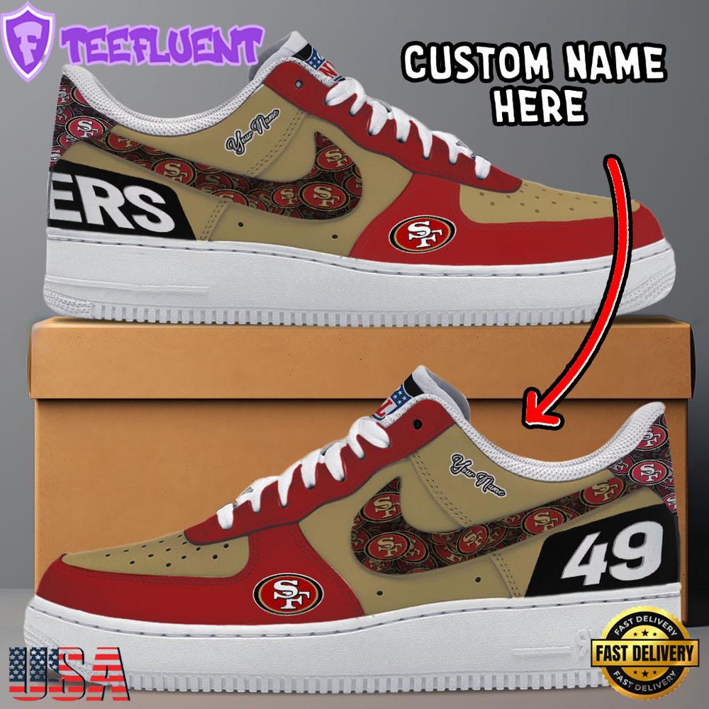 NFL San Francisco 49ers Logo Team Design Custom Air Force 1 Shoes