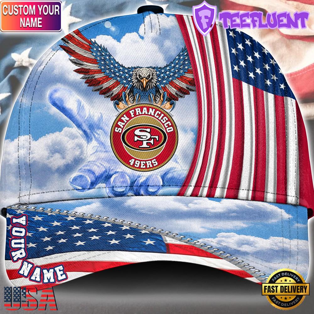 NFL San Francisco 49ers Special American Flag Veterans Custom Cap