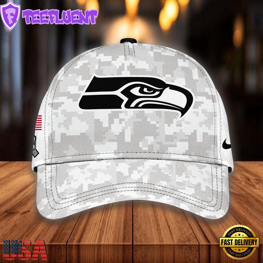 NFL Seattle Seahawks Camo 2024 Salute to Service Baseball Cap