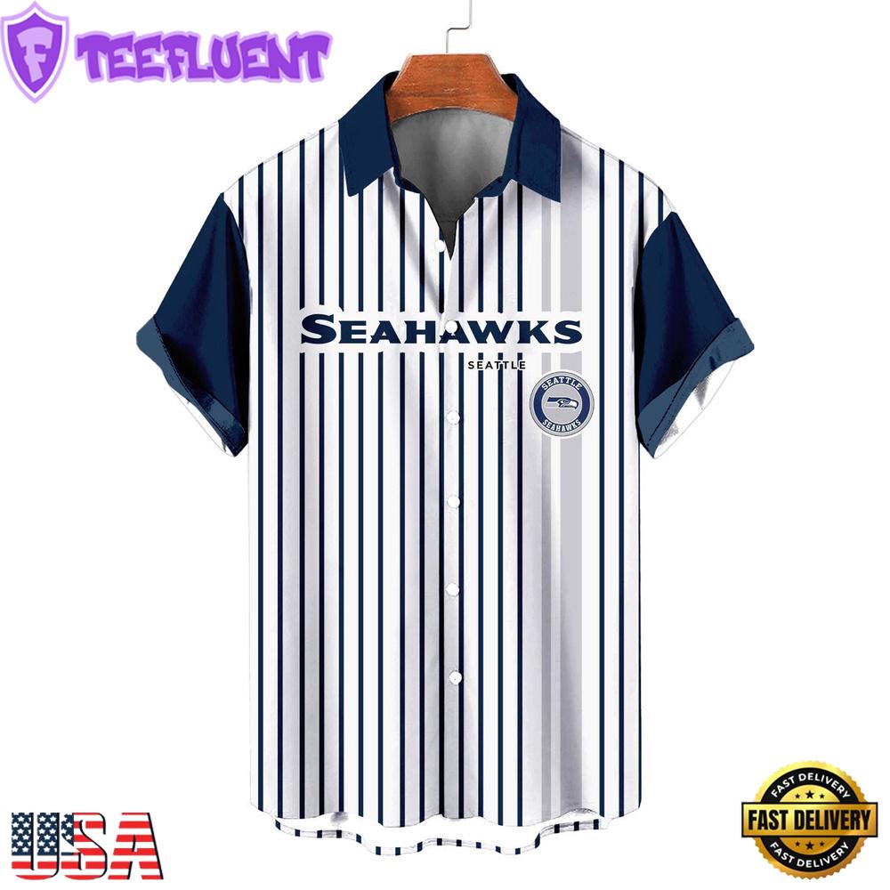NFL Seattle Seahawks Classic Retro Mascot Line Summer Beach Hawaiian Shirt