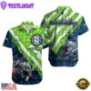 NFL Seattle Seahawks Football American Flag Mascot Custom Name Hawaiian Shirt