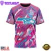 NFL Seattle Seahawks Football Team Breast Cancer 3D T-Shirt
