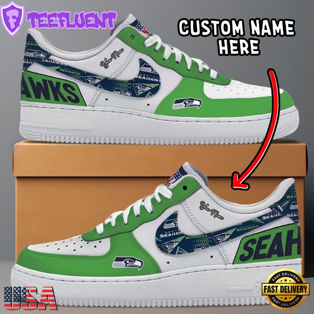 NFL Seattle Seahawks Logo Team Design Custom Air Force 1 Shoes
