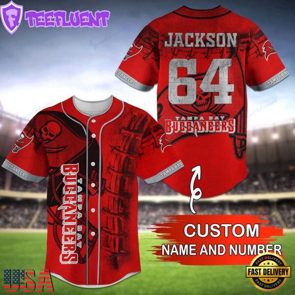 NFL Tampa Bay Buccaneers Personalized Baseball Jersey, Football Team Design Jersey Shirt