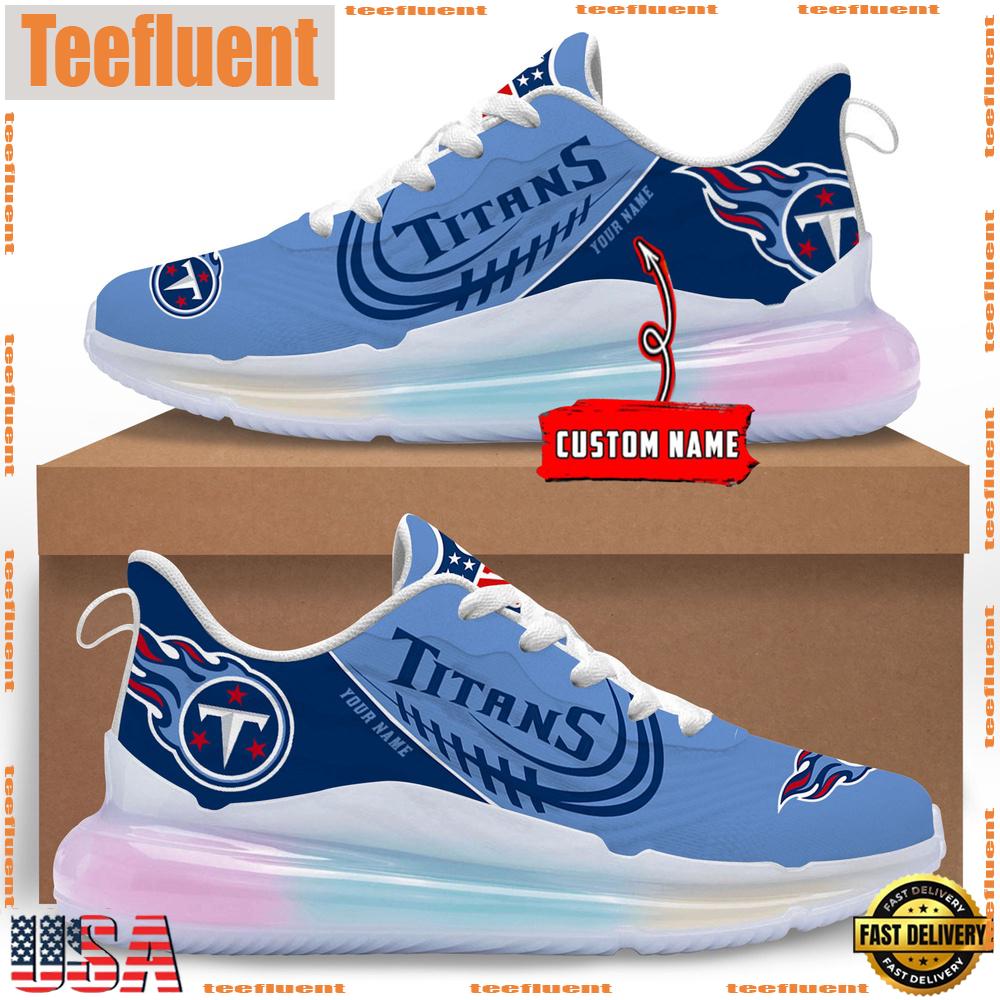 NFL Tennessee Titans Custom Rainbow Atmospheric Cushion Running Shoes, Women's Sneaker
