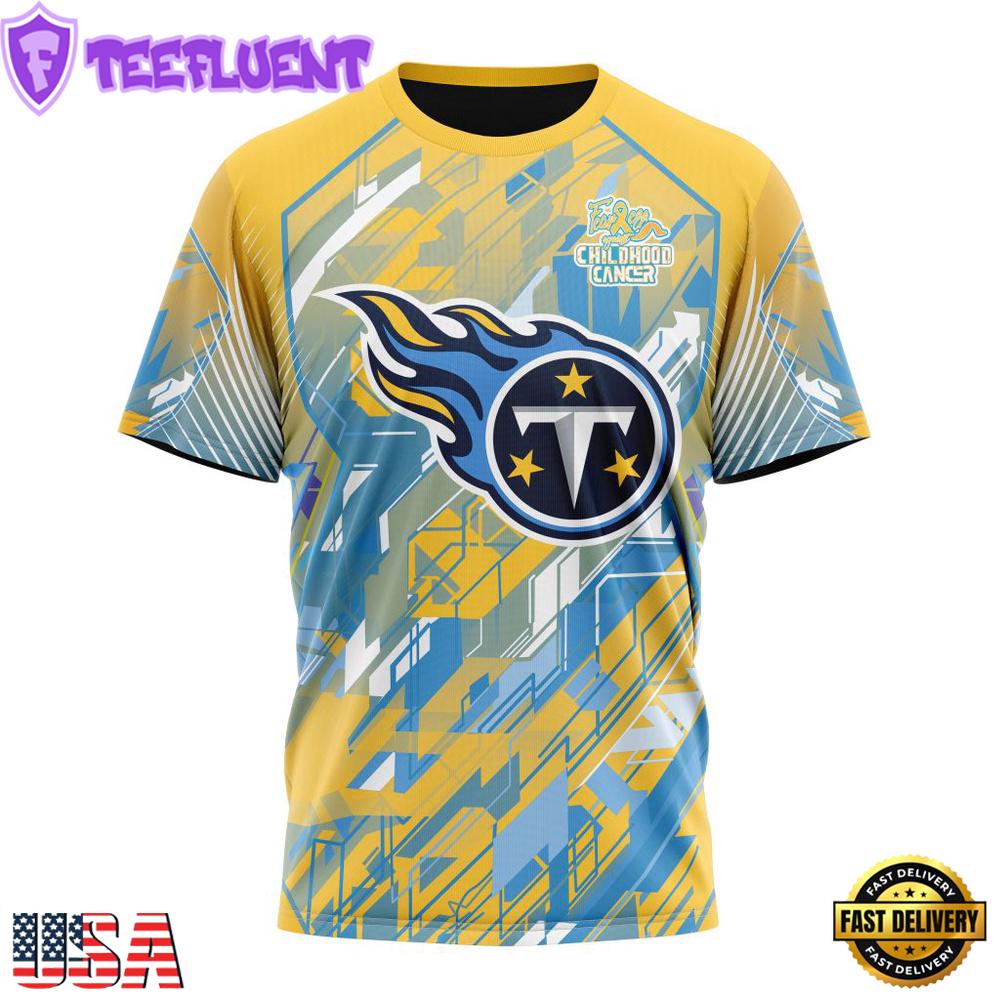 NFL Tennessee Titans Football Childhood Cancers All Over Print T-Shirt