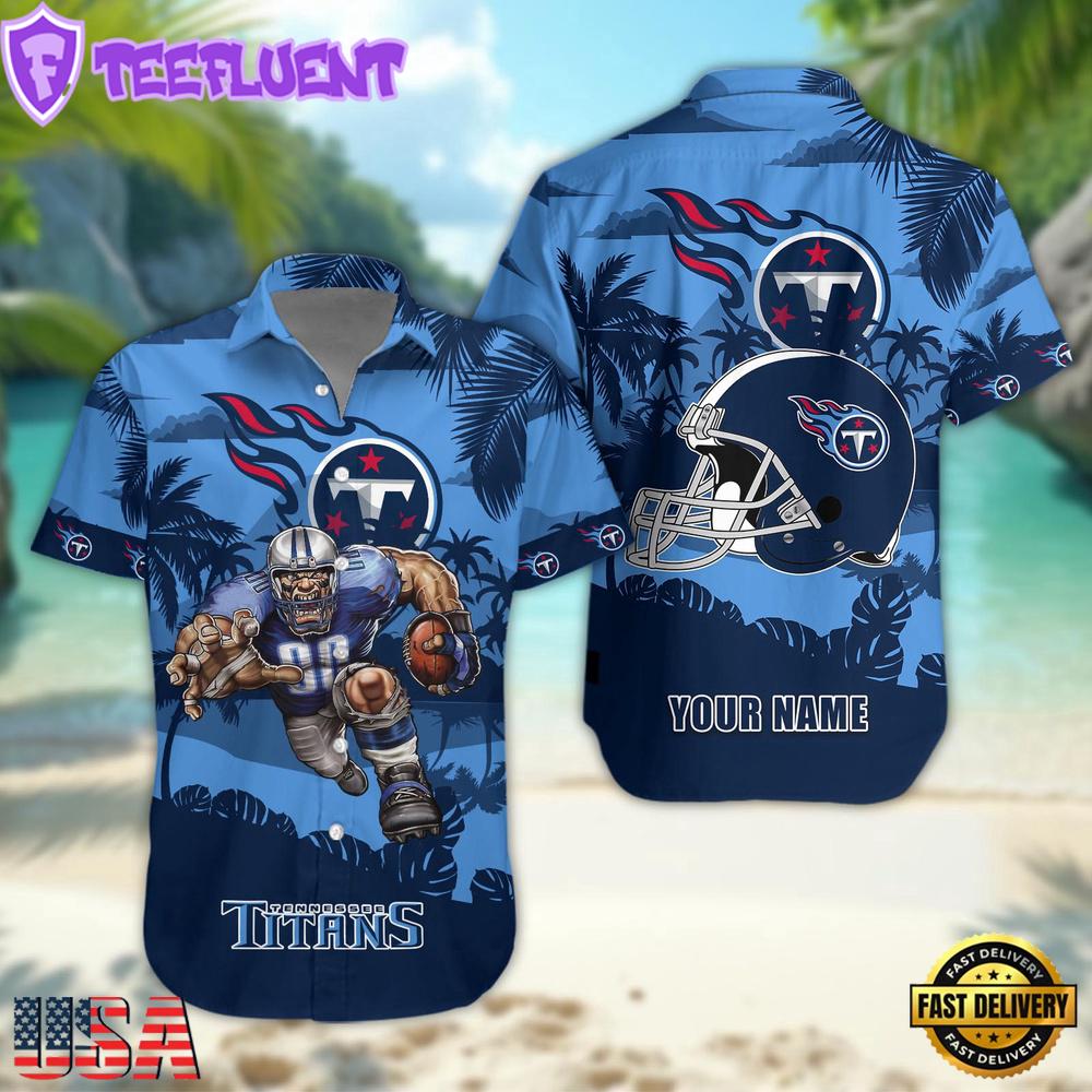 NFL Tennessee Titans Football Mascot Custom Name Hawaiian Shirt