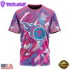 NFL Tennessee Titans Football Team Breast Cancer 3D T-Shirt