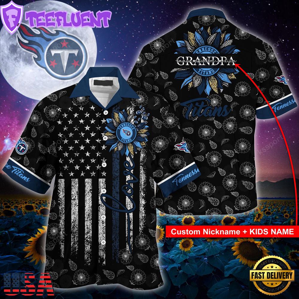 NFL Tennessee Titans Happy Mother Day And Happy Father Day Custom Name Hawaiian Shirt