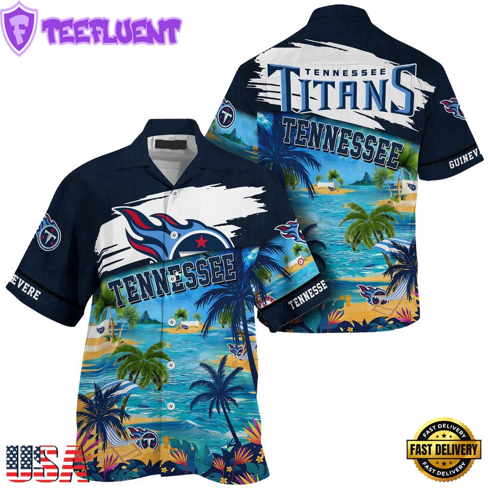 NFL Tennessee Titans Hawaii Beach Custom Name Hawaiian Shirt