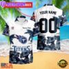 NFL Tennessee Titans Hibiscus Flower Custom Name Hawaiian Shirt