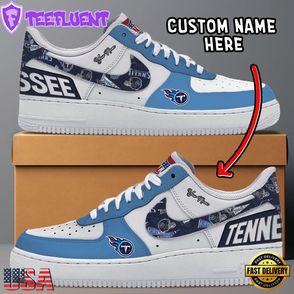 NFL Tennessee Titans Logo Team Design Custom Air Force 1 Shoes