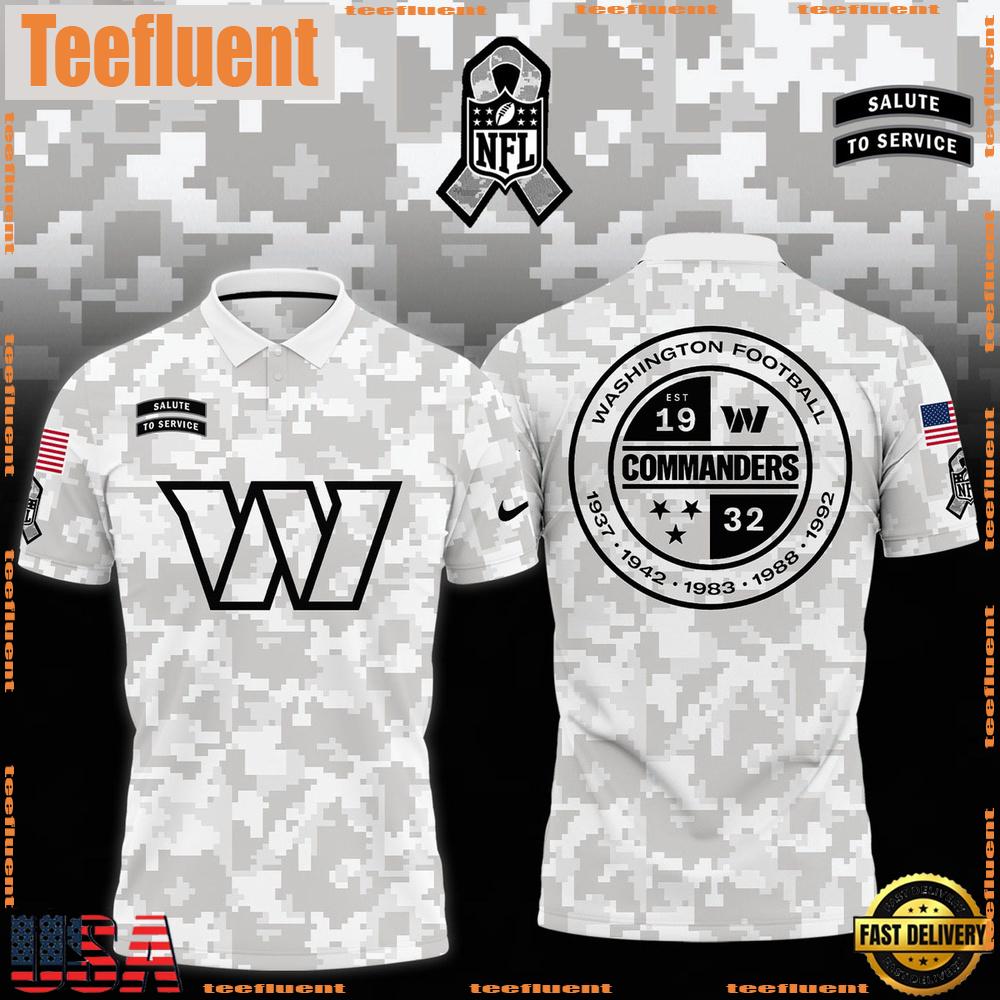 NFL Washington Commanders Camo 2024 Salute to Service Polo Shirt