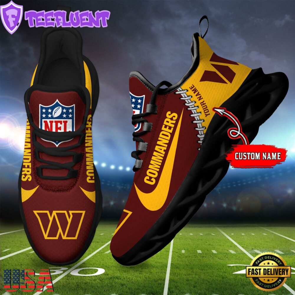 NFL Washington Commanders Football Team Design Max Soul Shoes, Football New Sneaker Shoes