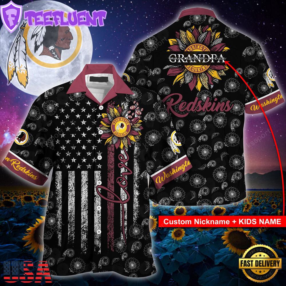 NFL Washington Commanders Happy Mother Day And Happy Father Day Custom Name Hawaiian Shirt