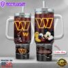 NFL Washington Commanders Mickey Mouse Custom Stanley Quencher 40oz Stainless Steel Tumbler With Handle