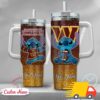 NFL Washington Commanders Stitch Glitter Custom Stanley Quencher 40oz Stainless Steel Tumbler With Handle