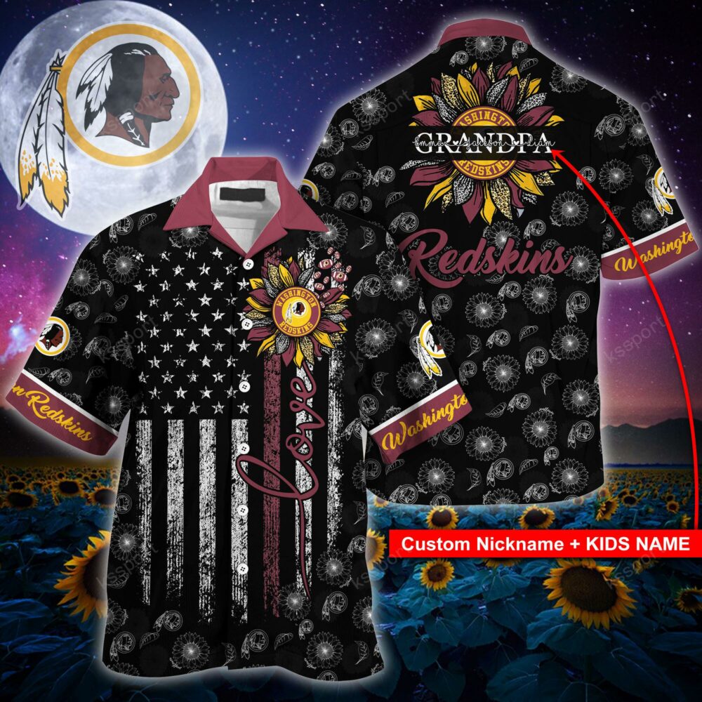 NFL Washington Commanders Sunflower For Mother Day Father Day Hawaiian Shirt