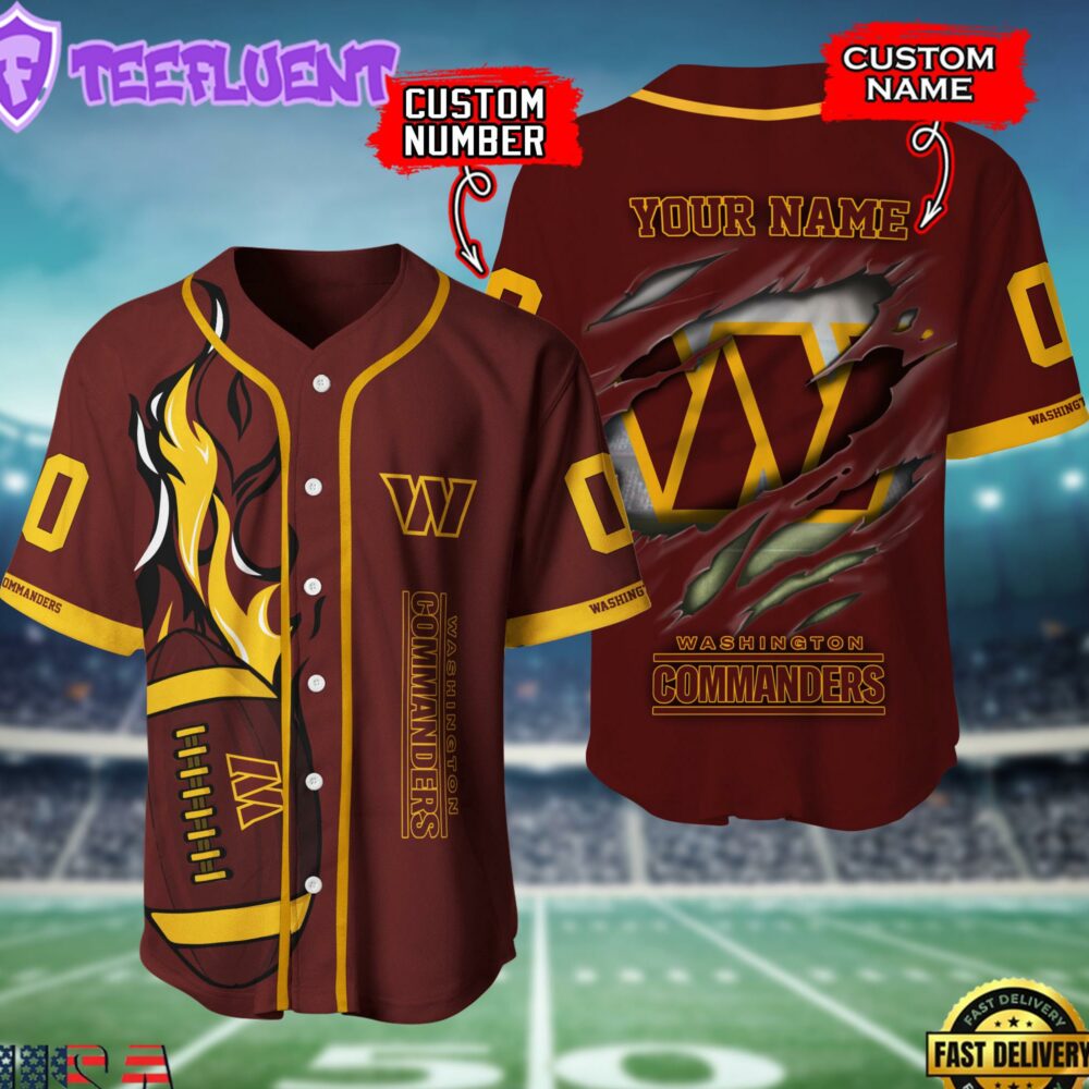 NFL Washington Commanders Team Logo Litmited Edition Baseball Jersey