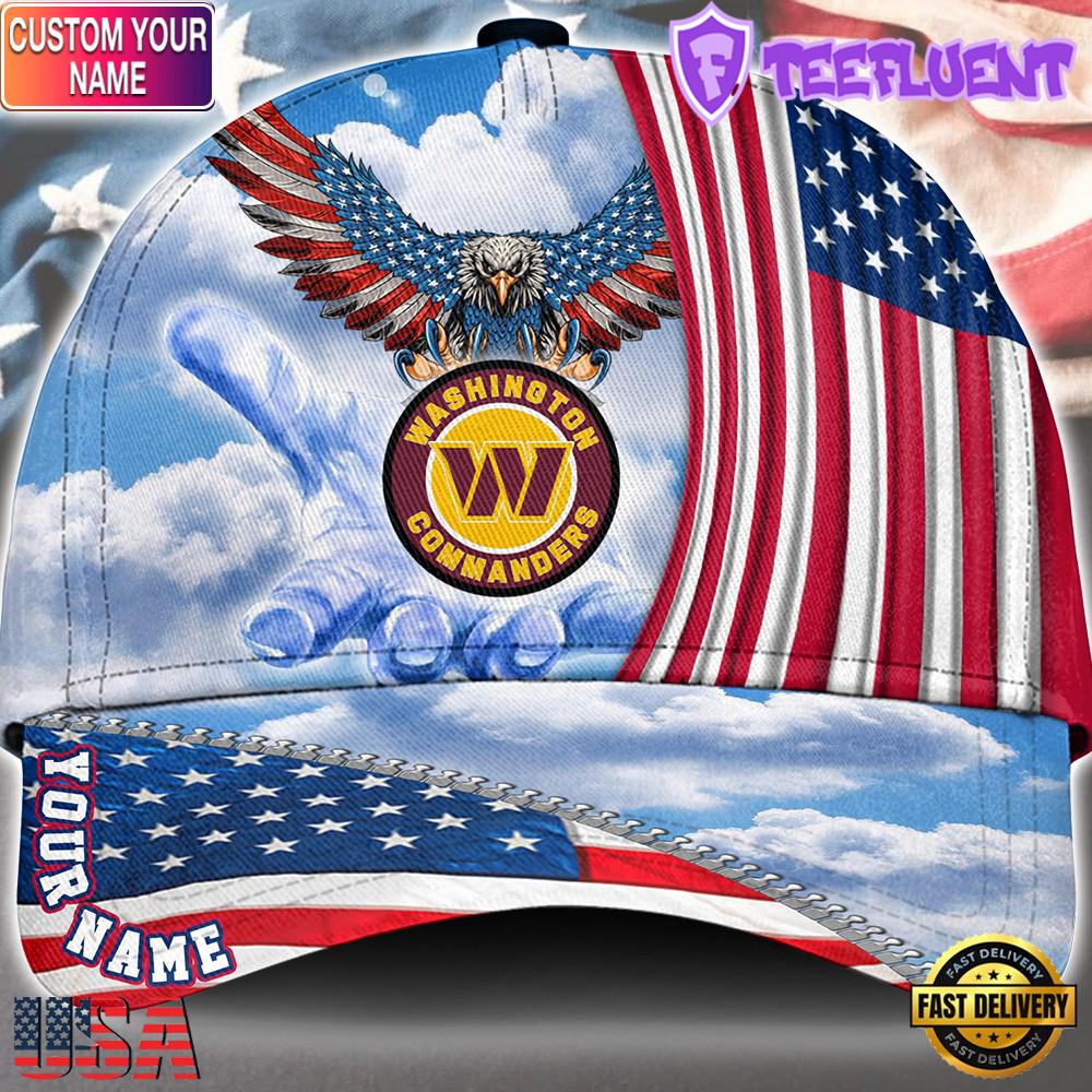 NFL Washington Football Team Special American Flag Veterans Custom Cap