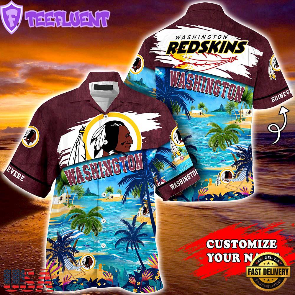 NFL Washington Redskins Summer Button Up Hawaii Shirt
