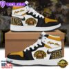NHL Boston Bruins 100 Centennial Black White Nike Logo Design Air Jordan 1 High Top