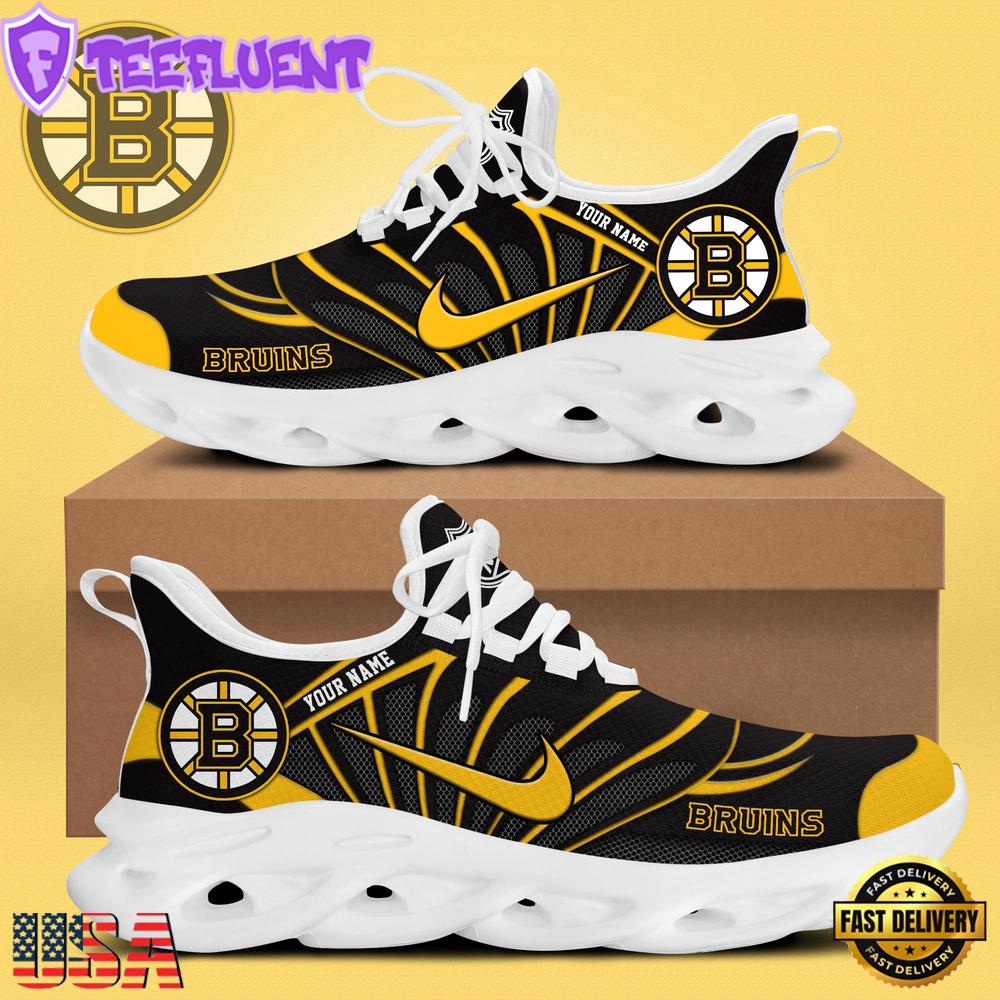 NHL Boston Bruins Hockey Logo Custom Name Max Soul Shoes