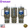 NHL Buffalo Sabres Stained Glass Effect Custom Stanley Quencher 40oz Stainless Steel Tumbler With Handle