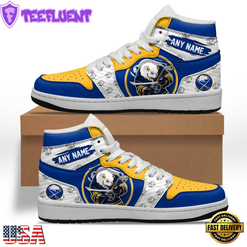 NHL Buffalo Sabres Team Mascot Design Air Jordan 1 Hightop Shoes