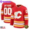 NHL Calgary Flames Home Premium Custom Hockey Jersey