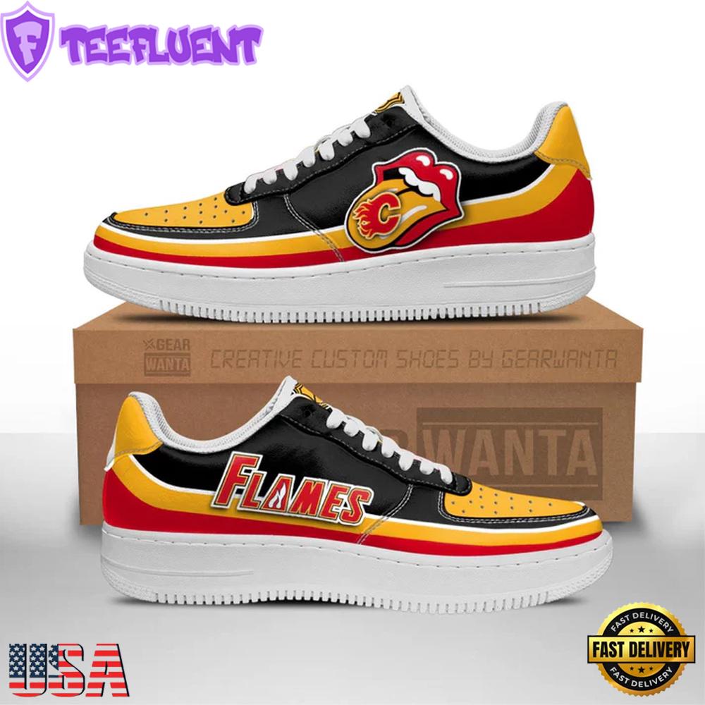 NHL Calgary Flames Lips Air Force 1 Shoes