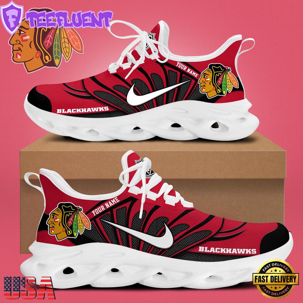 NHL Chicago Blackhawks Hockey Logo Custom Name Max Soul Shoes