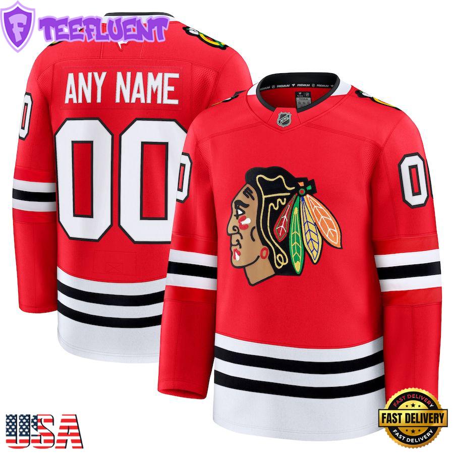 NHL Chicago Blackhawks Home Premium Custom Hockey Jersey