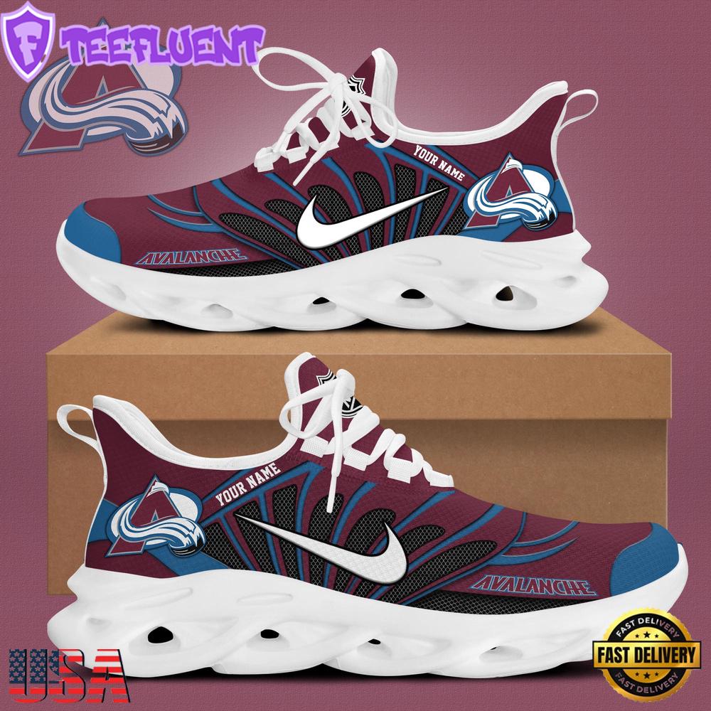 NHL Colorado Avalanche Hockey Logo Custom Name Max Soul Shoes