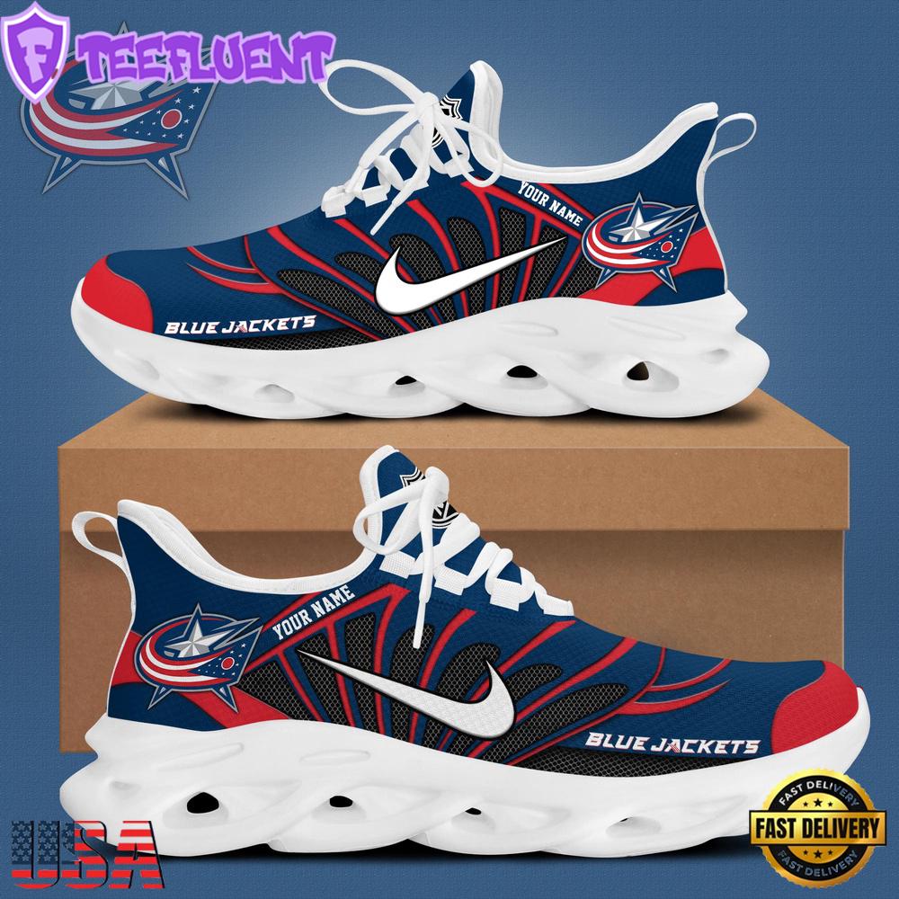 NHL Columbus Blue Jackets Hockey Logo Custom Name Max Soul Shoes