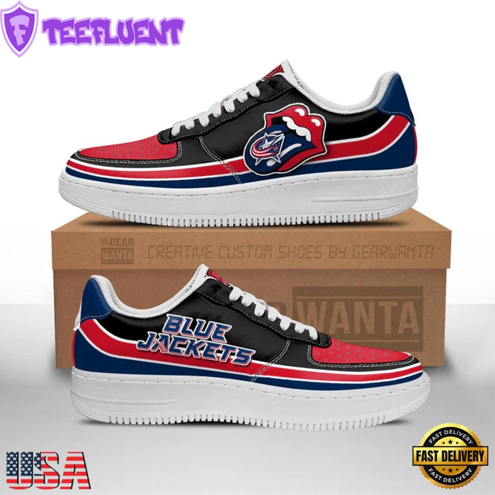 NHL Columbus Blue Jackets Lips Air Force 1 Shoes