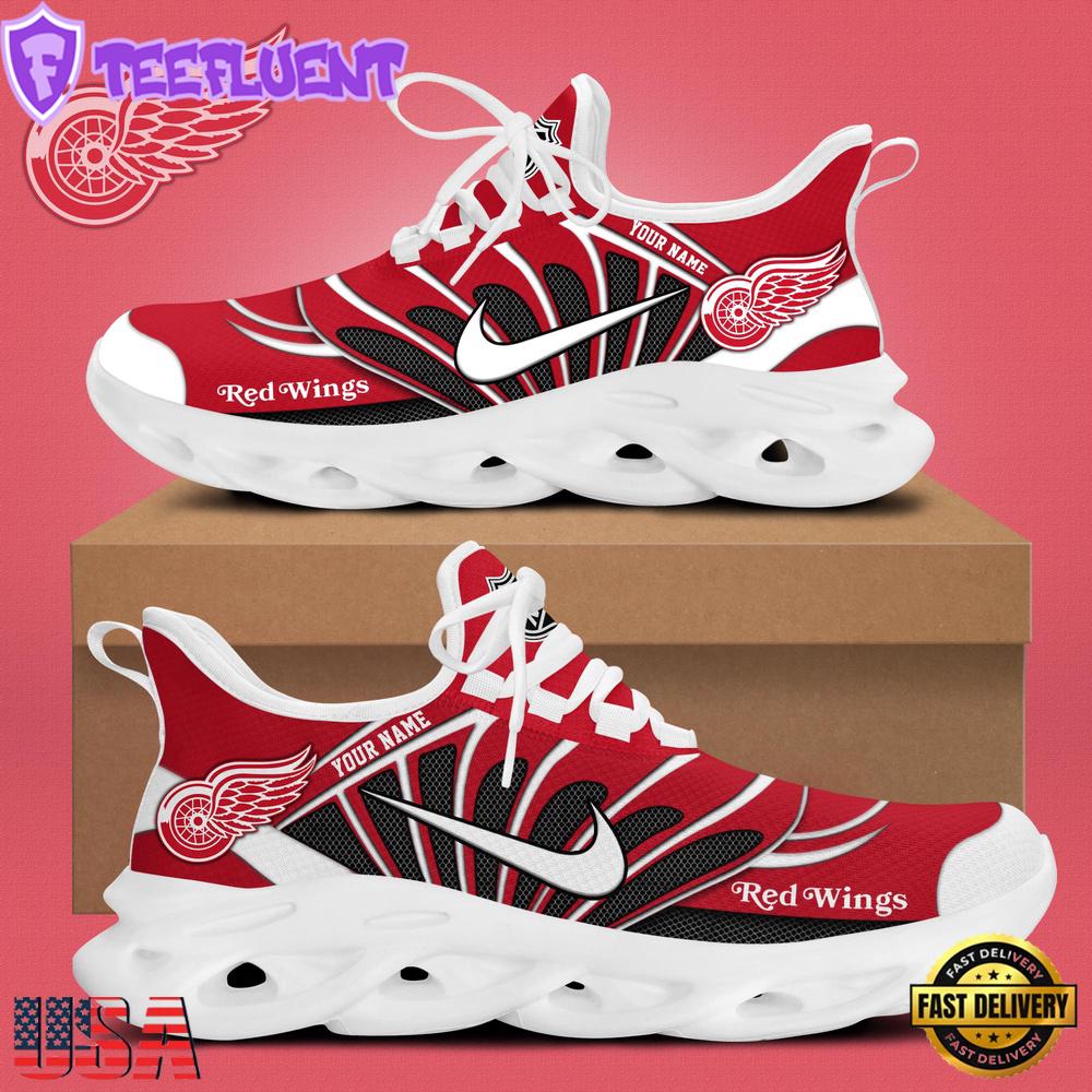NHL Detroit Red Wings Hockey Logo Custom Name Max Soul Shoes