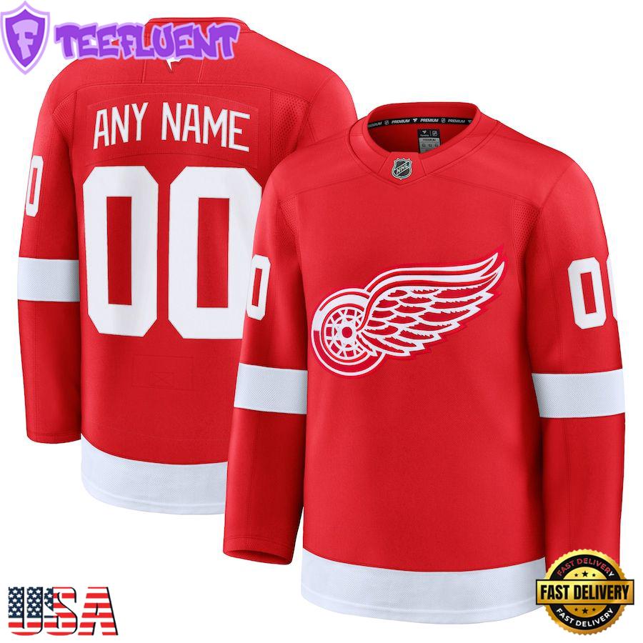 NHL Detroit Red Wings Home Premium Custom Hockey Jersey