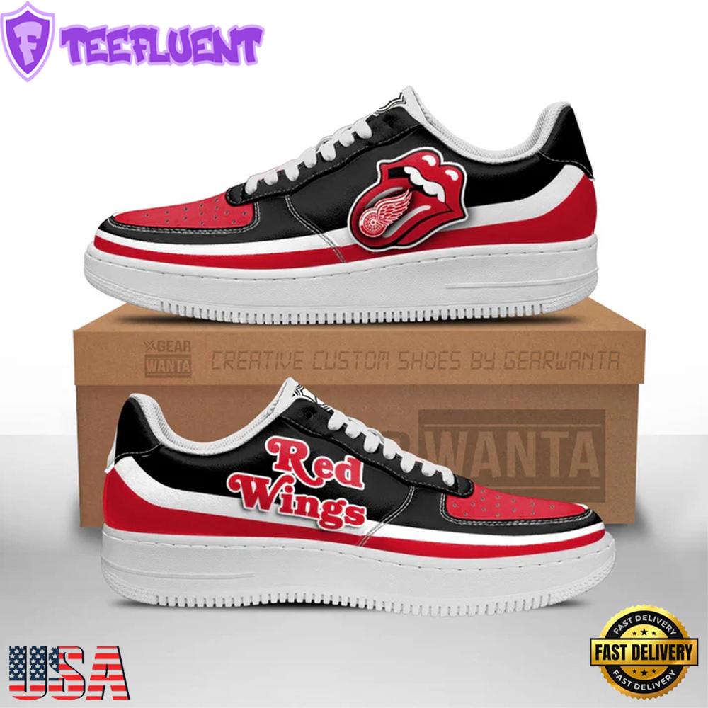 NHL Detroit Red Wings Lips Air Force 1 Shoes