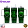 NHL Edmonton Oilers Happy St. Patrick's Day Custom Stanley Quencher 40oz Stainless Steel Tumbler With Handle