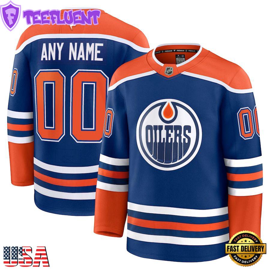 NHL Edmonton Oilers Home Premium Custom Hockey Jersey