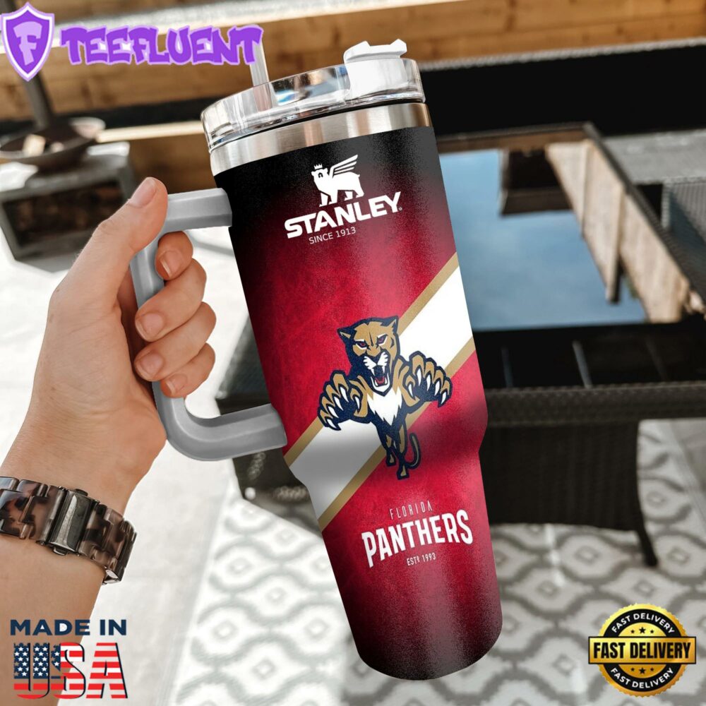 NHL Florida Panthers Custom Stanley Quencher 40oz Stainless Steel Tumbler With Handle