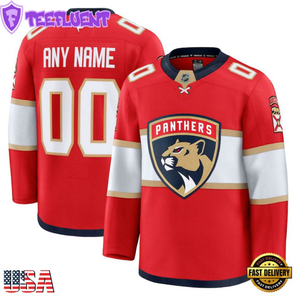 NHL Florida Panthers Home Premium Custom Hockey Jersey