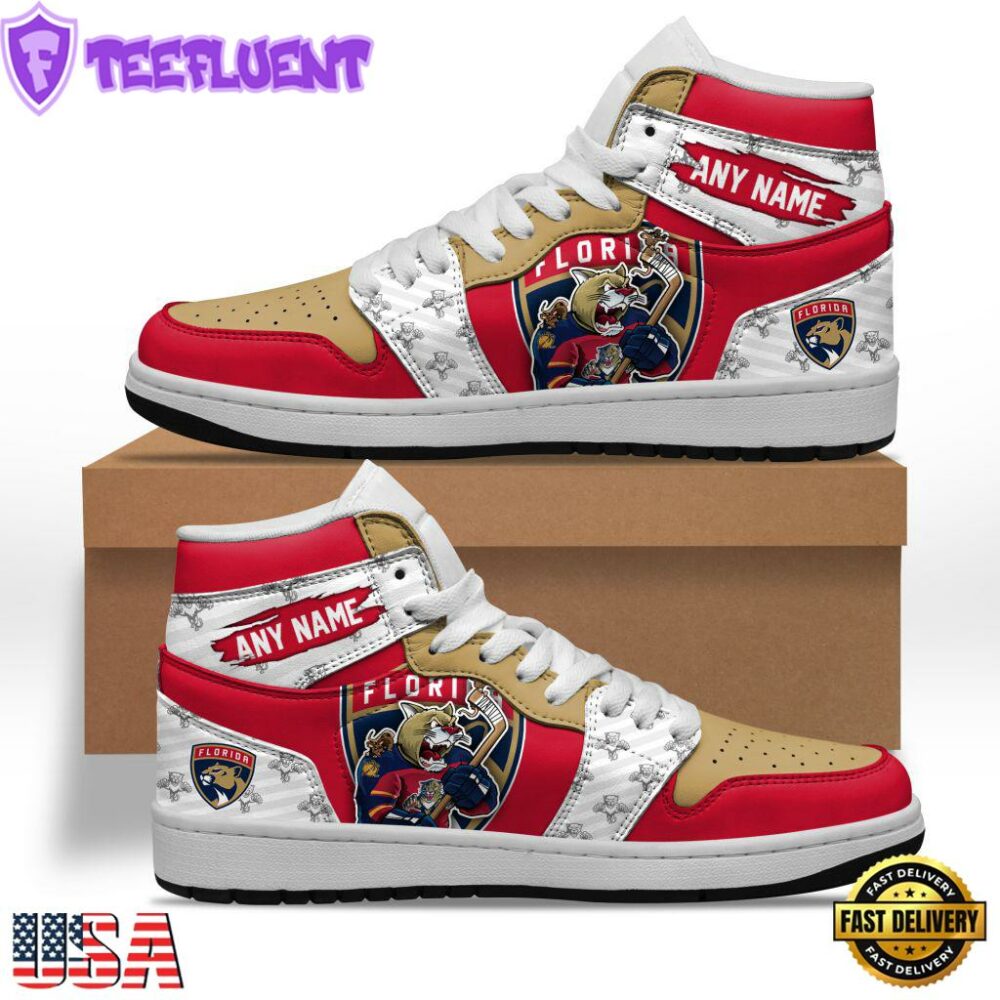 NHL Florida Panthers Team Mascot Design Air Jordan 1 Hightop Shoes