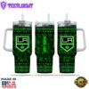 NHL Los Angeles Kings Happy St. Patrick's Day Custom Stanley Quencher 40oz Stainless Steel Tumbler With Handle